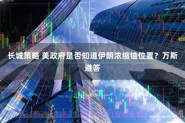 长城策略 美政府是否知道伊朗浓缩铀位置？万斯避答
