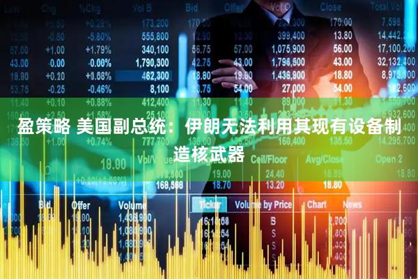 盈策略 美国副总统：伊朗无法利用其现有设备制造核武器